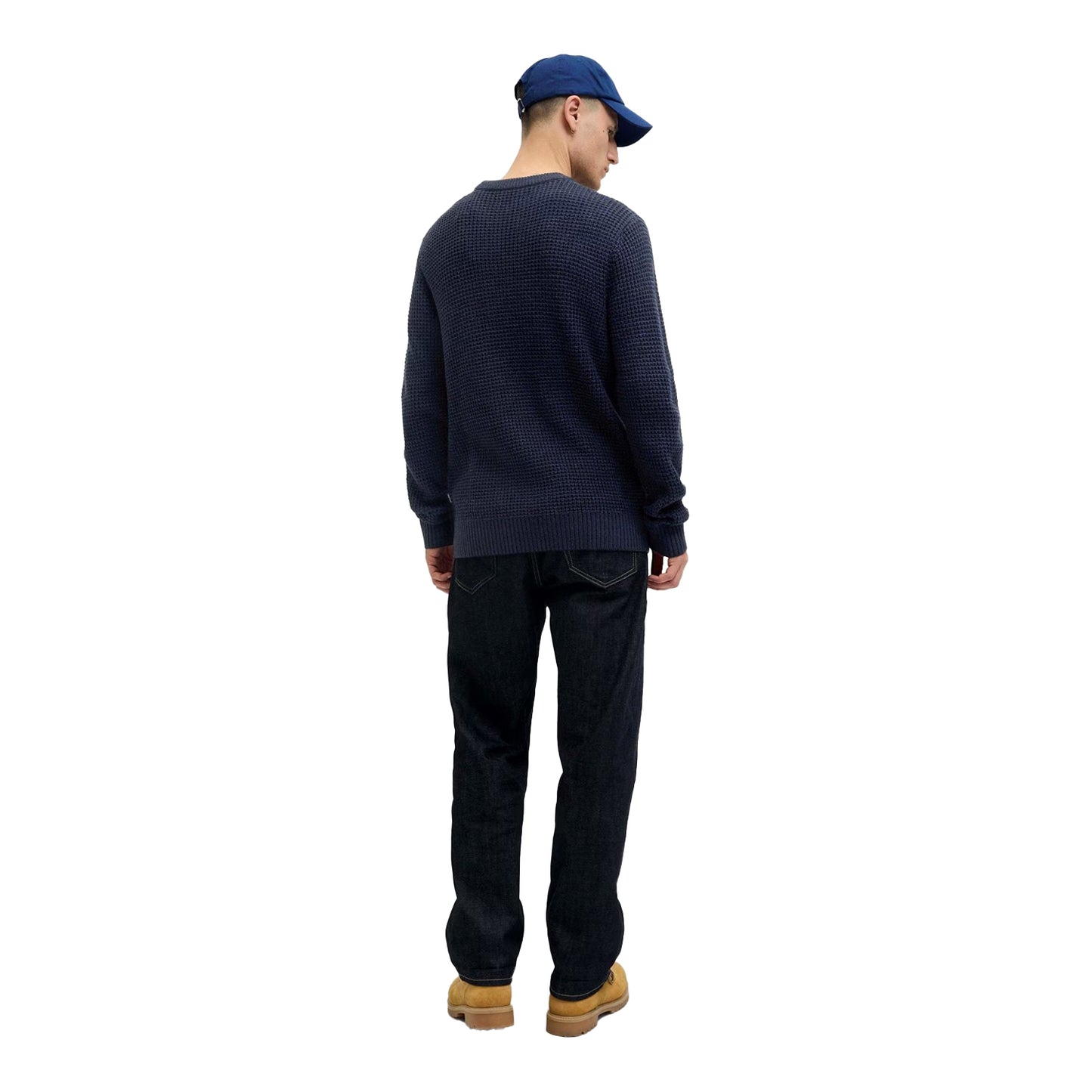 Sky Captain - Back - Jack And Jones Mens Textured Long-Sleeved Jumper