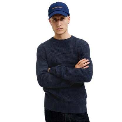 Sky Captain - Side - Jack And Jones Mens Textured Long-Sleeved Jumper