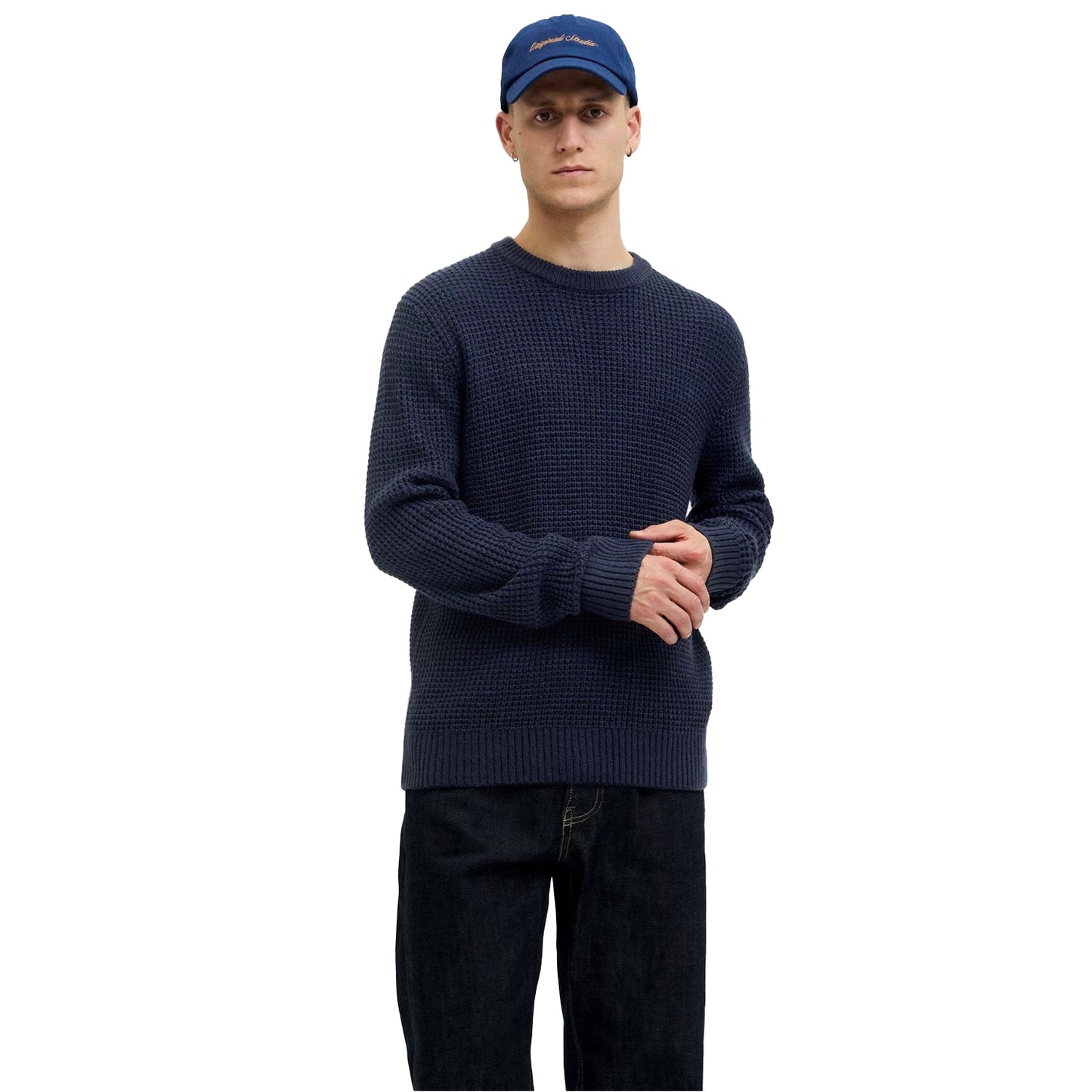 Sky Captain - Lifestyle - Jack And Jones Mens Textured Long-Sleeved Jumper