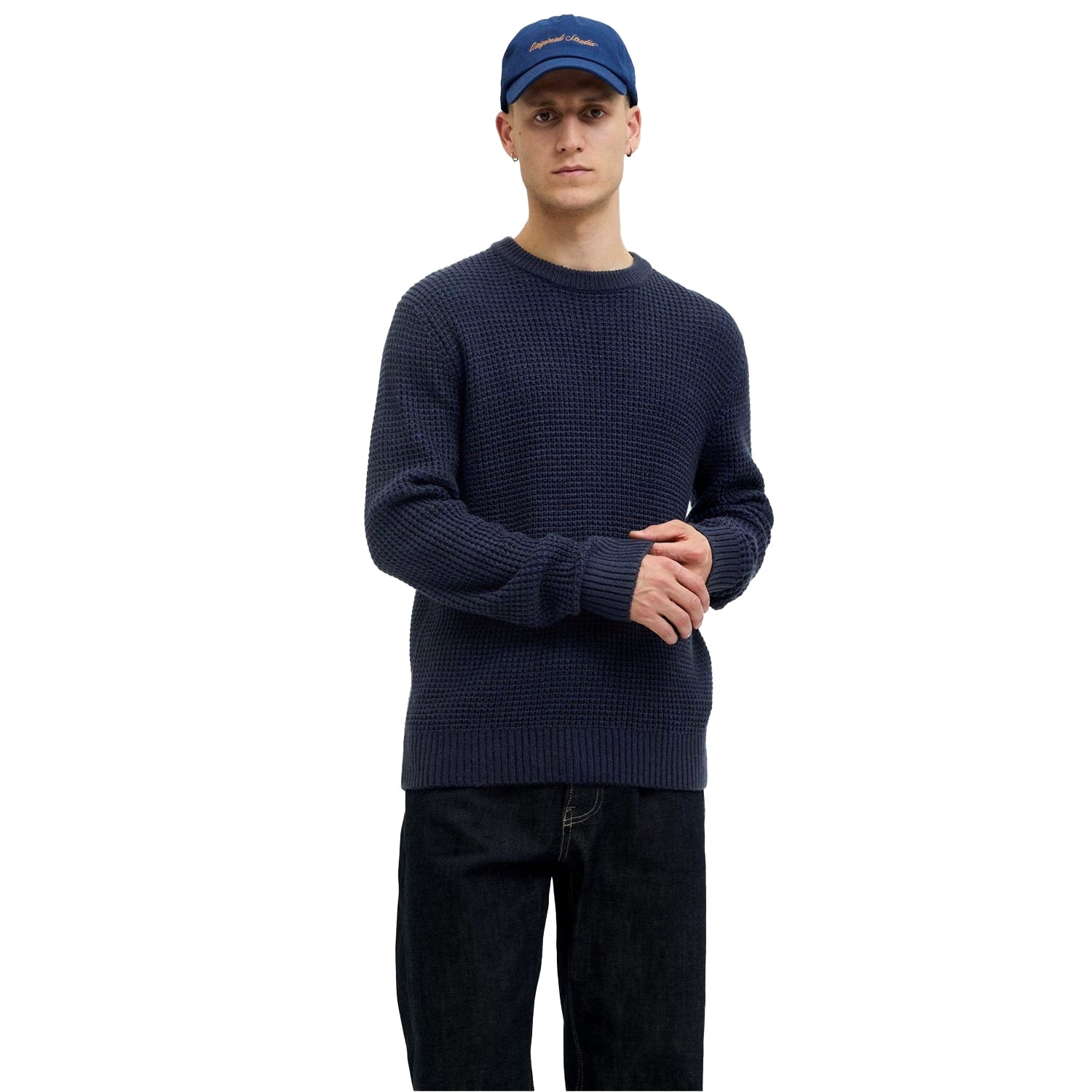 Sky Captain - Lifestyle - Jack And Jones Mens Textured Long-Sleeved Jumper