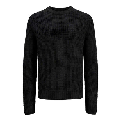 Black - Front - Jack And Jones Mens Textured Long-Sleeved Jumper