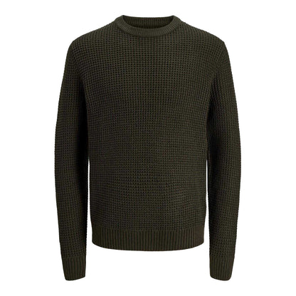 Rosin - Front - Jack And Jones Mens Textured Long-Sleeved Jumper