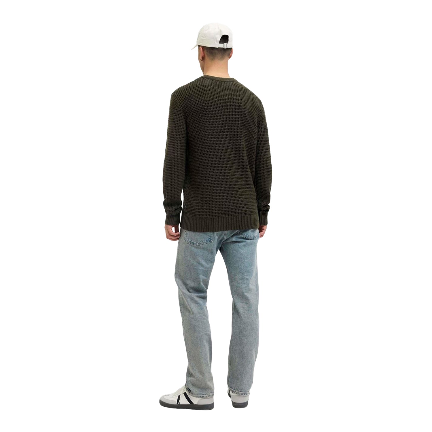Rosin - Back - Jack And Jones Mens Textured Long-Sleeved Jumper