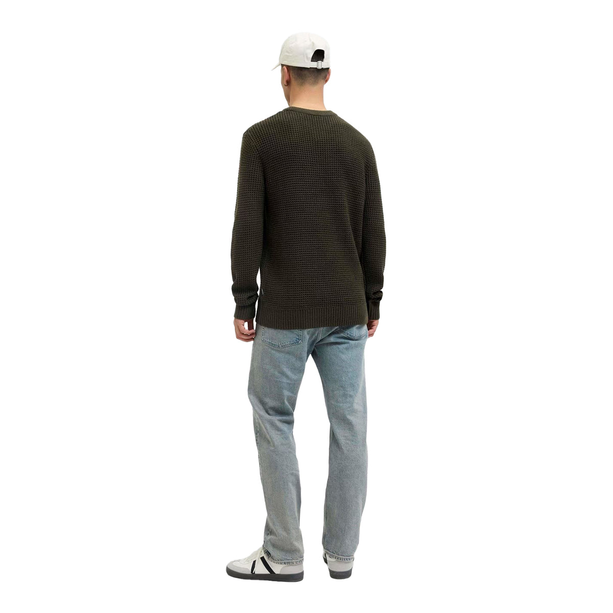 Rosin - Back - Jack And Jones Mens Textured Long-Sleeved Jumper