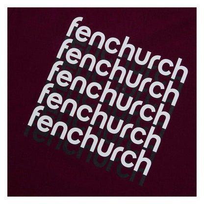 Burgundy - Side - Fenchurch Unisex Adult Aldgate Lettering Cotton T-Shirt