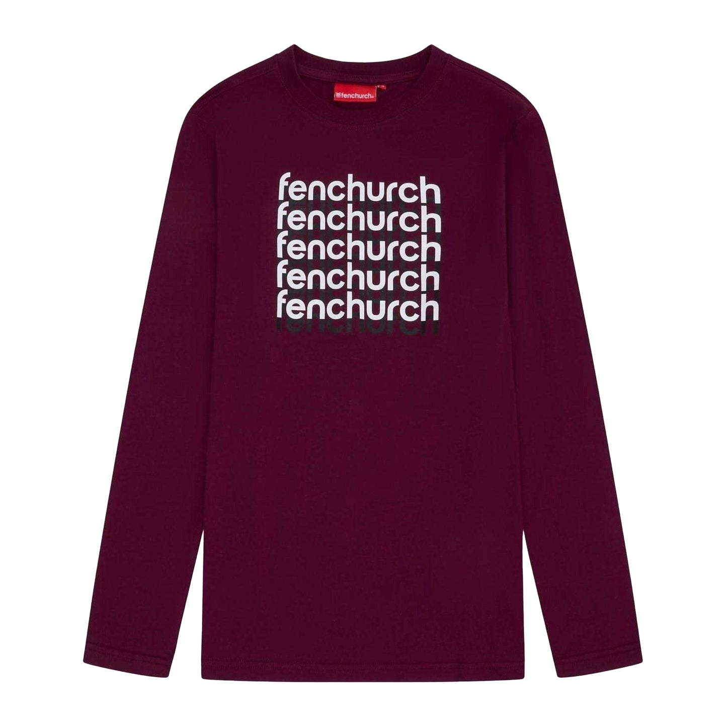Burgundy - Front - Fenchurch Unisex Adult Aldgate Lettering Cotton T-Shirt