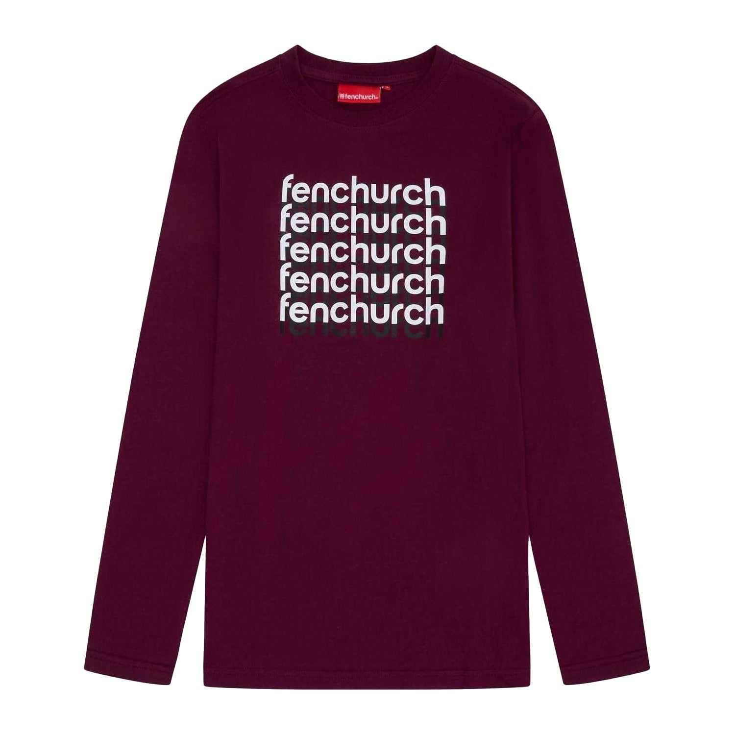 Burgundy - Front - Fenchurch Unisex Adult Aldgate Lettering Cotton T-Shirt