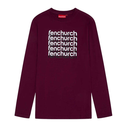 Burgundy - Front - Fenchurch Unisex Adult Aldgate Lettering Cotton T-Shirt