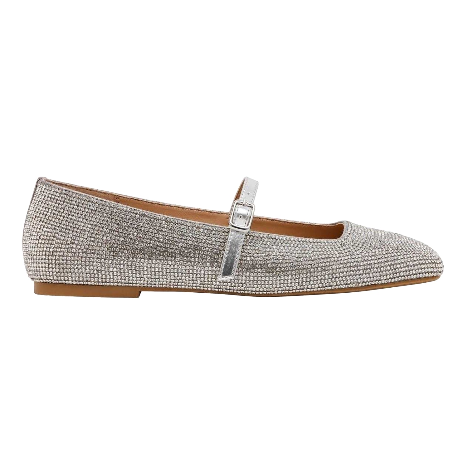 Silver - Side - Steve Madden Womens-Ladies Ezri Leather Pumps