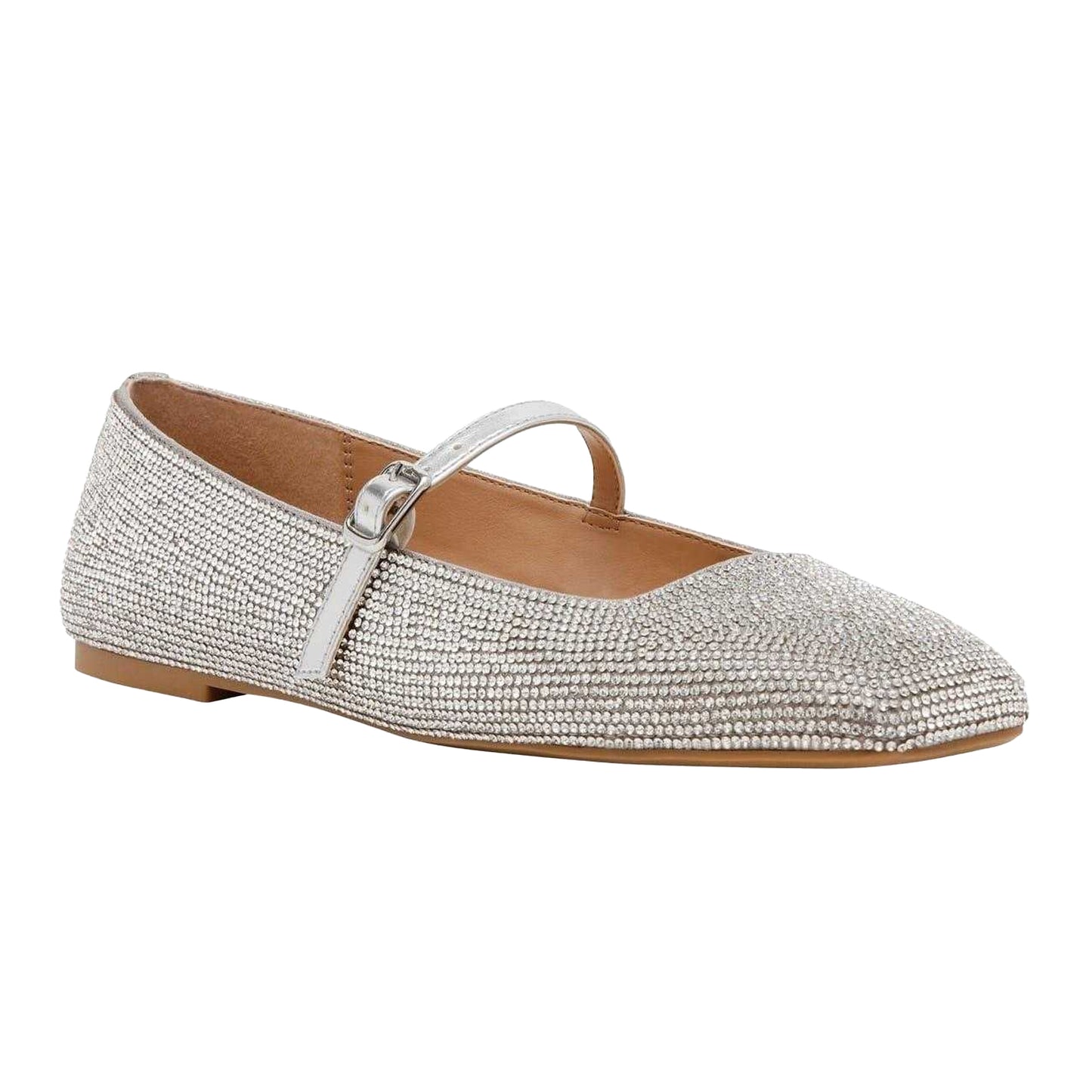 Silver - Front - Steve Madden Womens-Ladies Ezri Leather Pumps