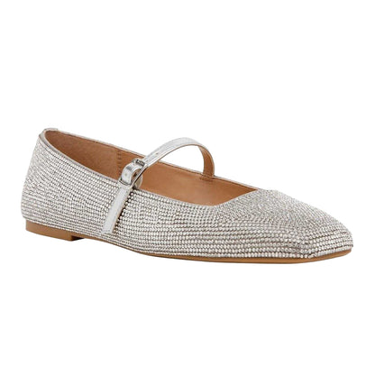 Silver - Front - Steve Madden Womens-Ladies Ezri Leather Pumps