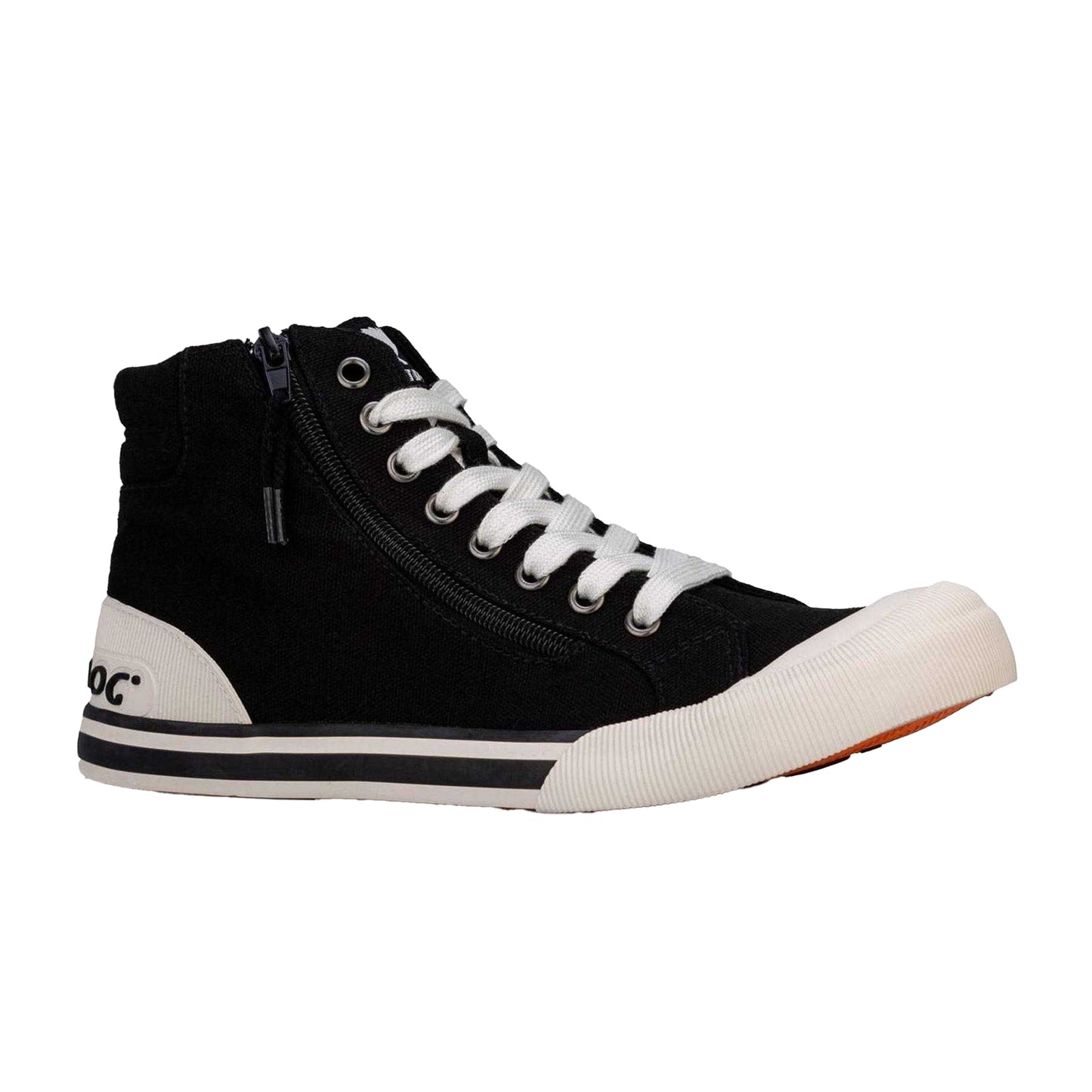 Black - Front - Rocket Dog Womens-Ladies Jazzin Hi Canvas High Top Trainers