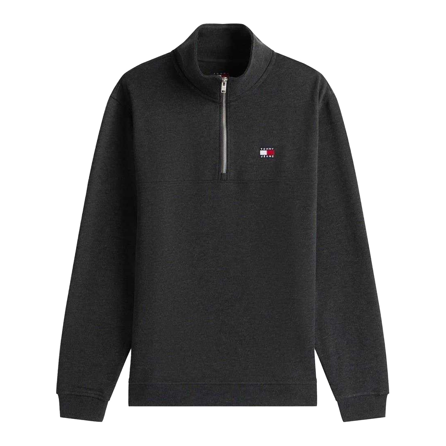 Black - Front - Tommy Jeans Mens Timberland Logo Zip Neck Sweatshirt