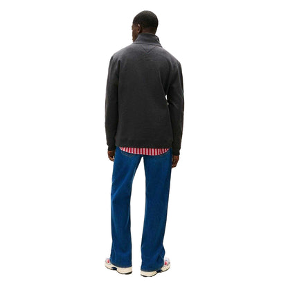 Black - Back - Tommy Jeans Mens Timberland Logo Zip Neck Sweatshirt
