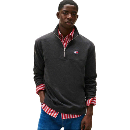 Black - Lifestyle - Tommy Jeans Mens Timberland Logo Zip Neck Sweatshirt