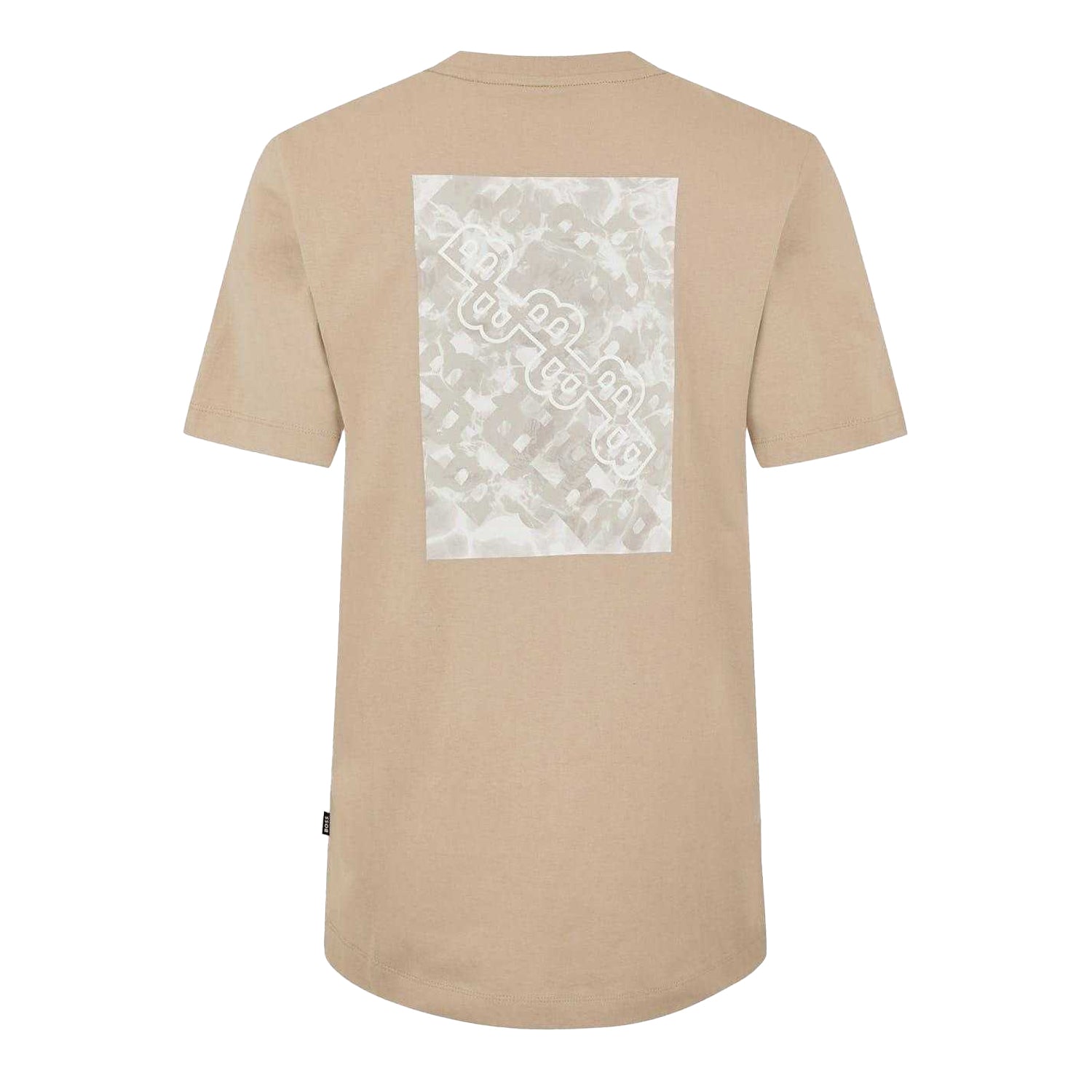 Light Beige - Back - Boss Unisex Adult H-Taut 81 Back Print Cotton Regular T-Shirt