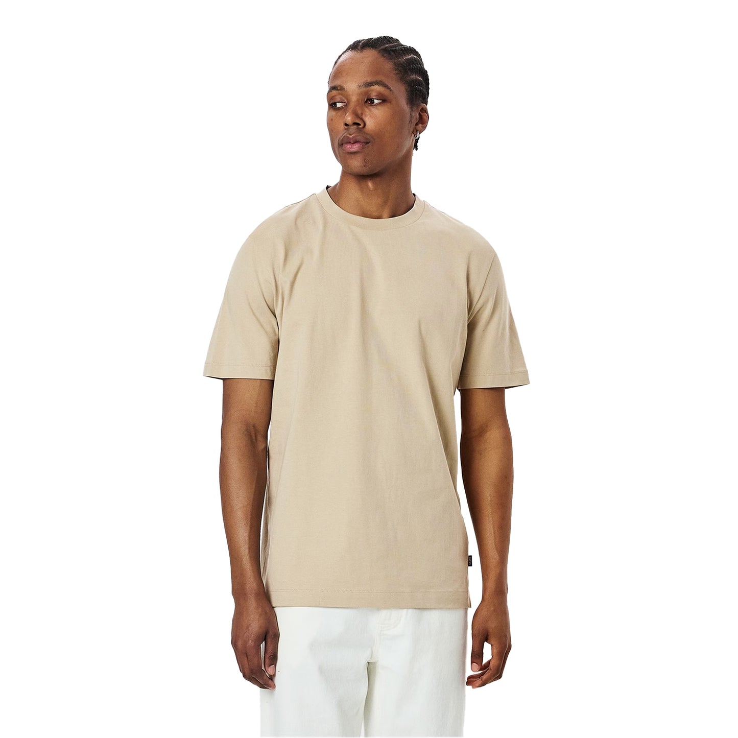 Light Beige - Side - Boss Unisex Adult H-Taut 81 Back Print Cotton Regular T-Shirt