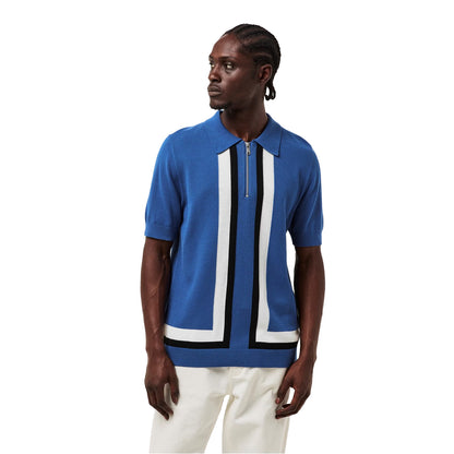 Medium Blue - Side - Hugo Mens Sholpone Striped Polo Shirt