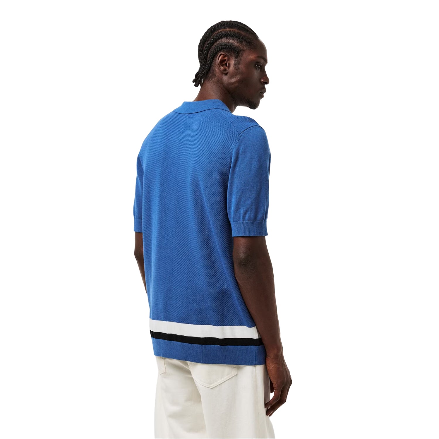 Medium Blue - Lifestyle - Hugo Mens Sholpone Striped Polo Shirt