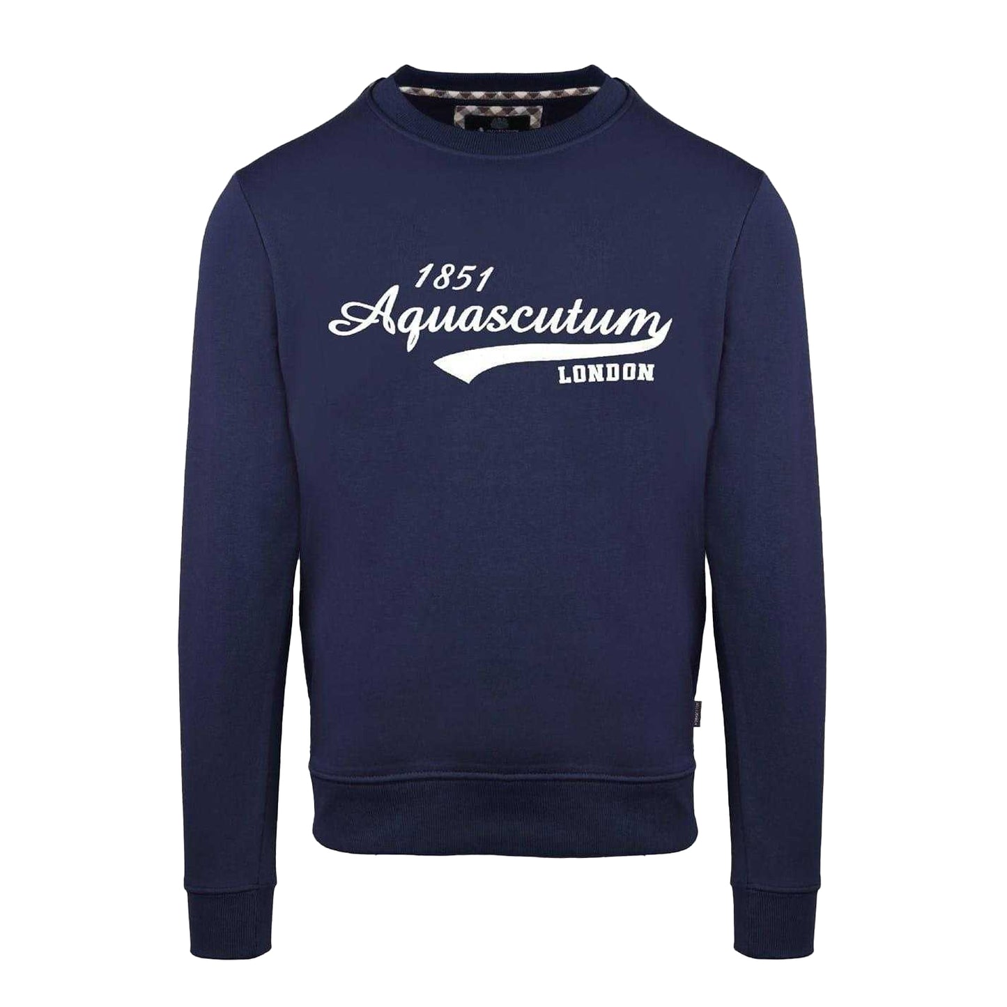 Navy - Front - Aquascutum Mens Logo Crew Neck Sweatshirt