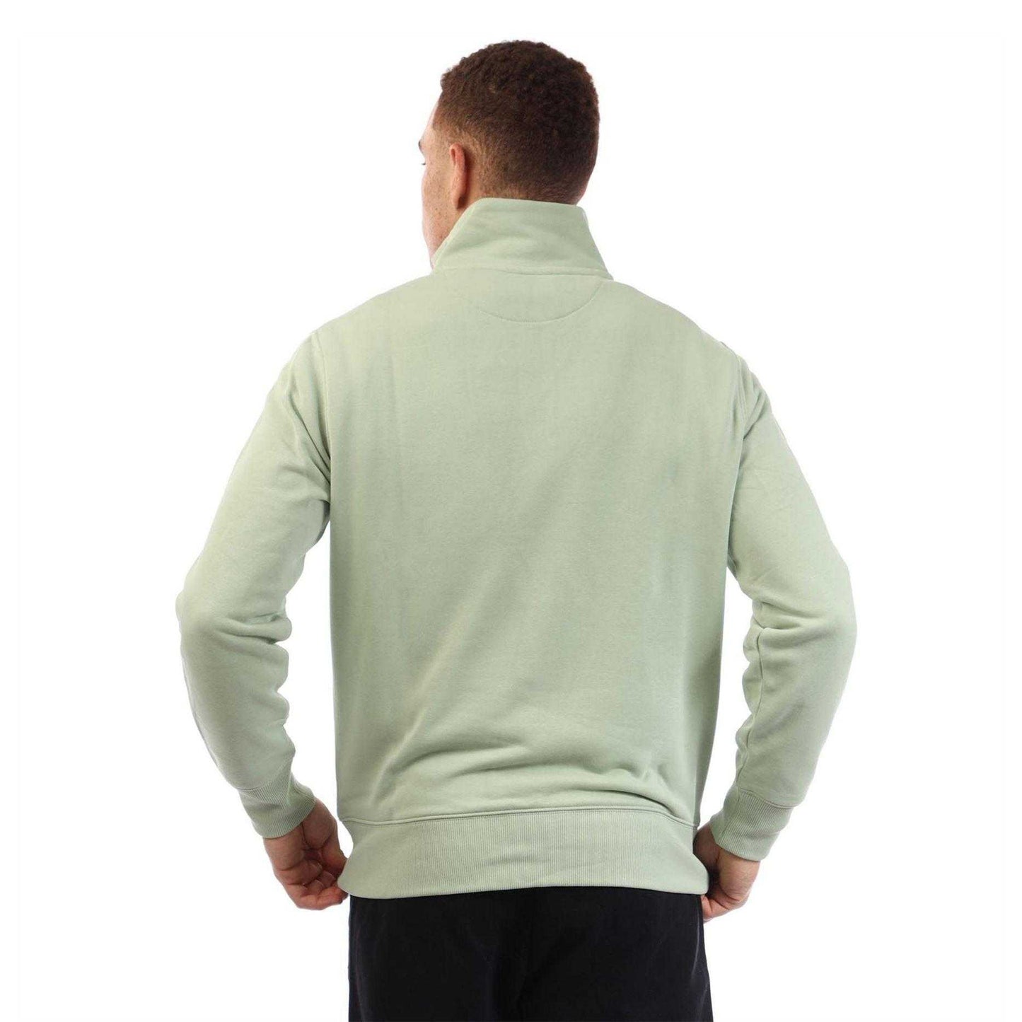 Green - Back - Gant Mens Half Zip Sweatshirt