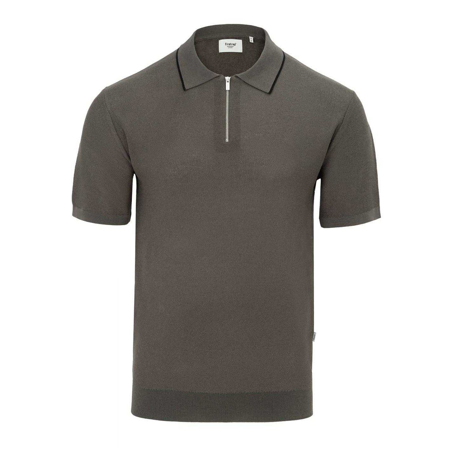 Green - Front - Firetrap Mens Knitted Regular Short-Sleeved Polo Shirt