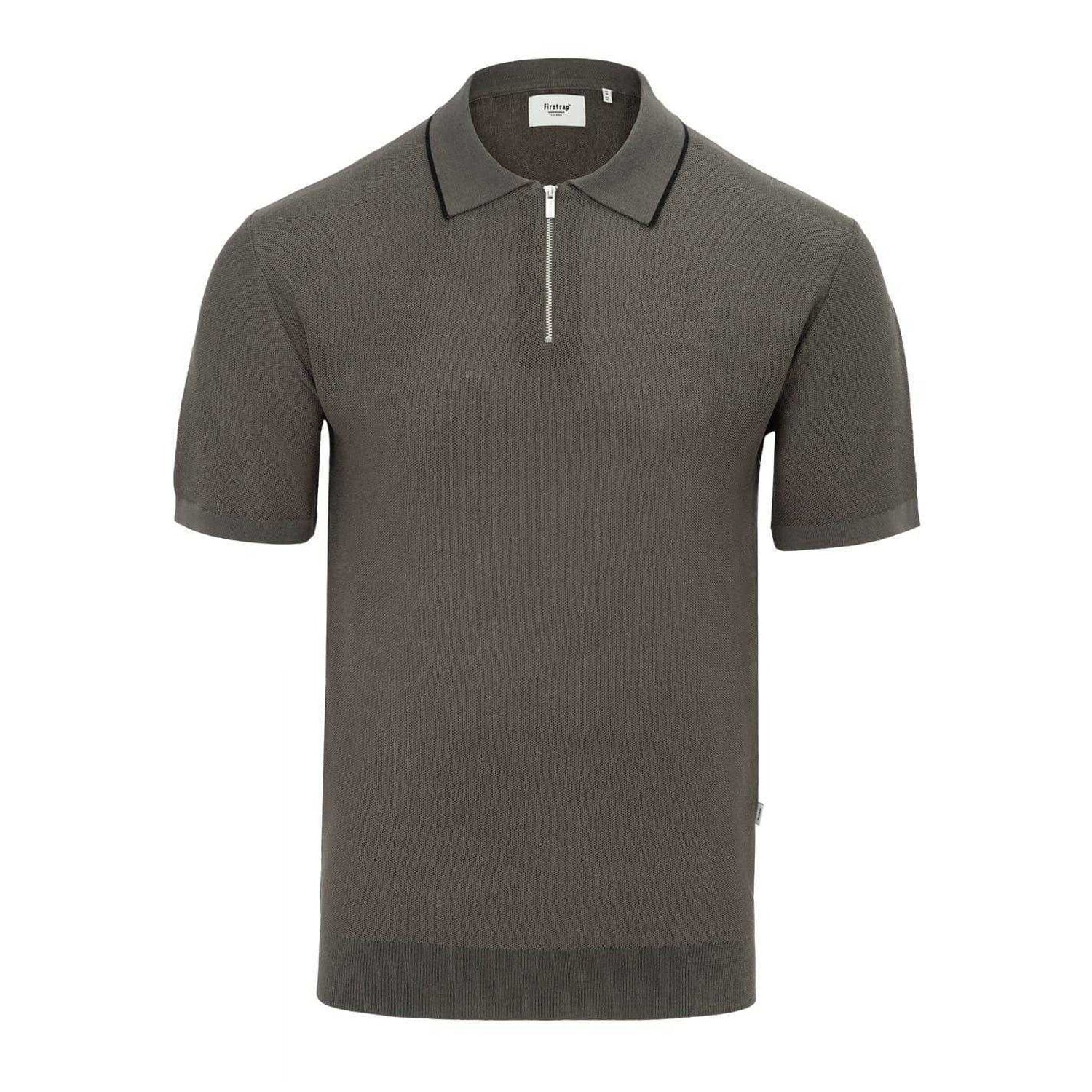 Green - Front - Firetrap Mens Knitted Regular Short-Sleeved Polo Shirt