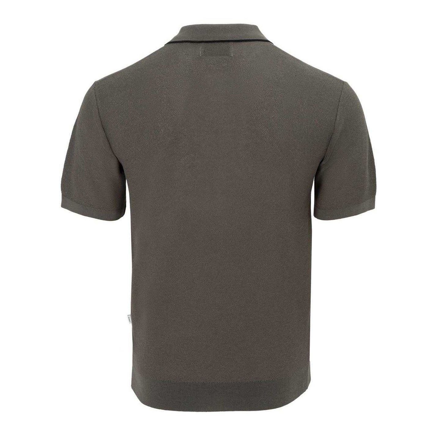 Green - Back - Firetrap Mens Knitted Regular Short-Sleeved Polo Shirt
