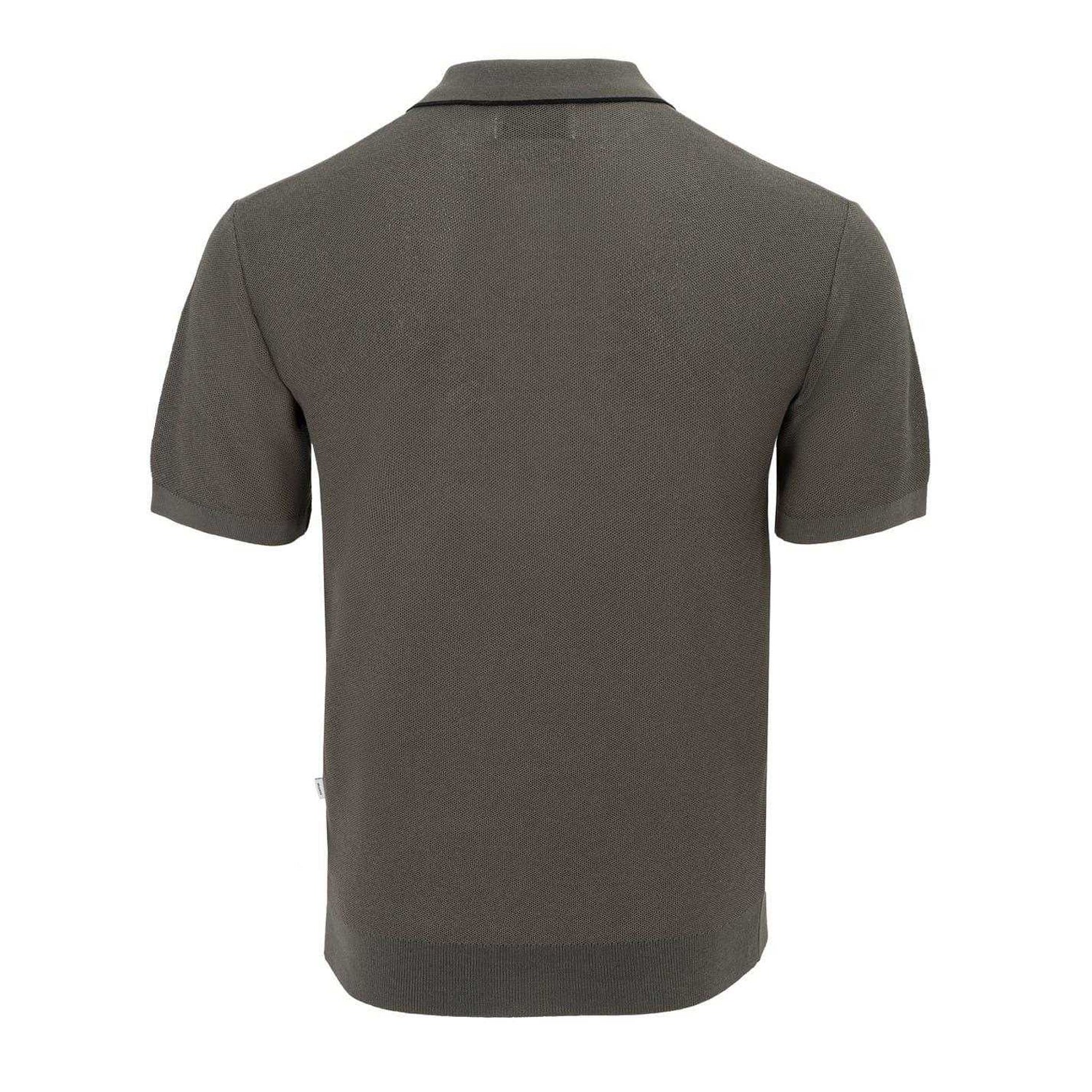 Green - Back - Firetrap Mens Knitted Regular Short-Sleeved Polo Shirt
