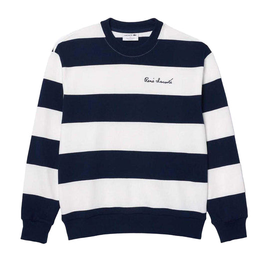 Cream - Front - Lacoste Womens-Ladies French Made Organic Cotton Oversized Sweatshirt