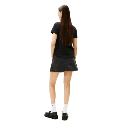 Black - Back - Tommy Jeans Womens-Ladies Diamante Logo Regular T-Shirt