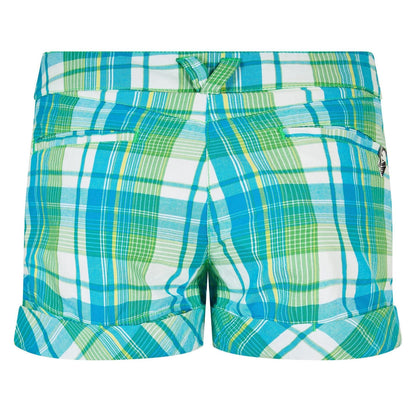 Green - Back - Puma Womens-Ladies Cotton Plaid Shorts