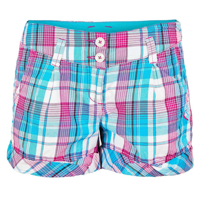 Blue - Front - Puma Womens-Ladies Cotton Plaid Shorts