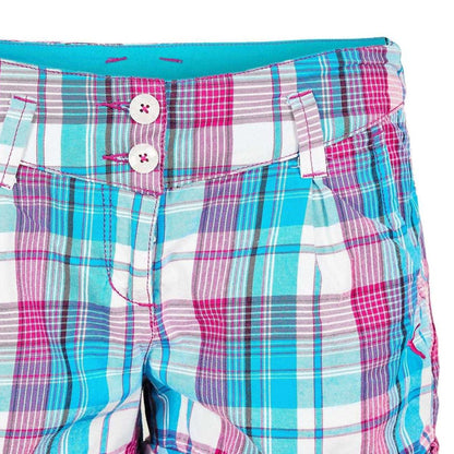 Blue - Front - Puma Womens-Ladies Cotton Plaid Shorts