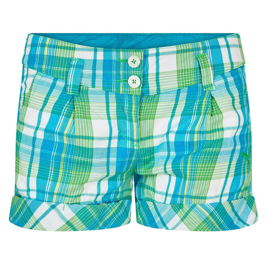 Green - Front - Puma Womens-Ladies Cotton Plaid Shorts