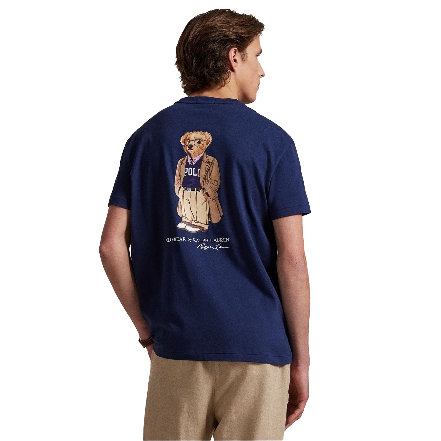 Navy - Back - Ralph Lauren Mens Bear Pocket T-Shirt