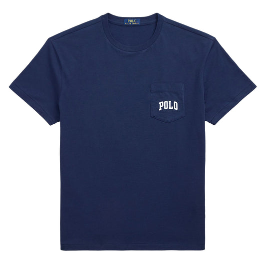 Navy - Front - Ralph Lauren Mens Bear Pocket T-Shirt