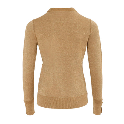 Gold - Back - Biba Womens-Ladies Shimmer Jumper