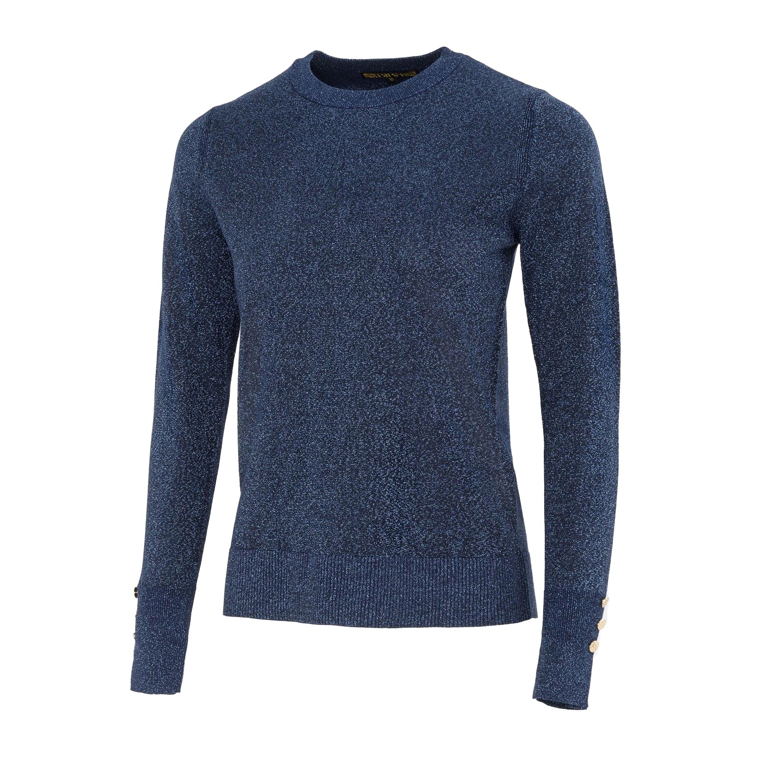 Navy - Side - Biba Womens-Ladies Shimmer Jumper