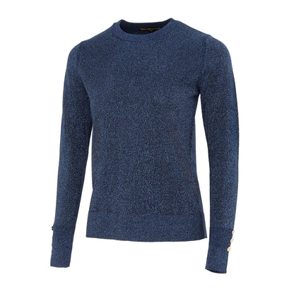 Navy - Side - Biba Womens-Ladies Shimmer Jumper