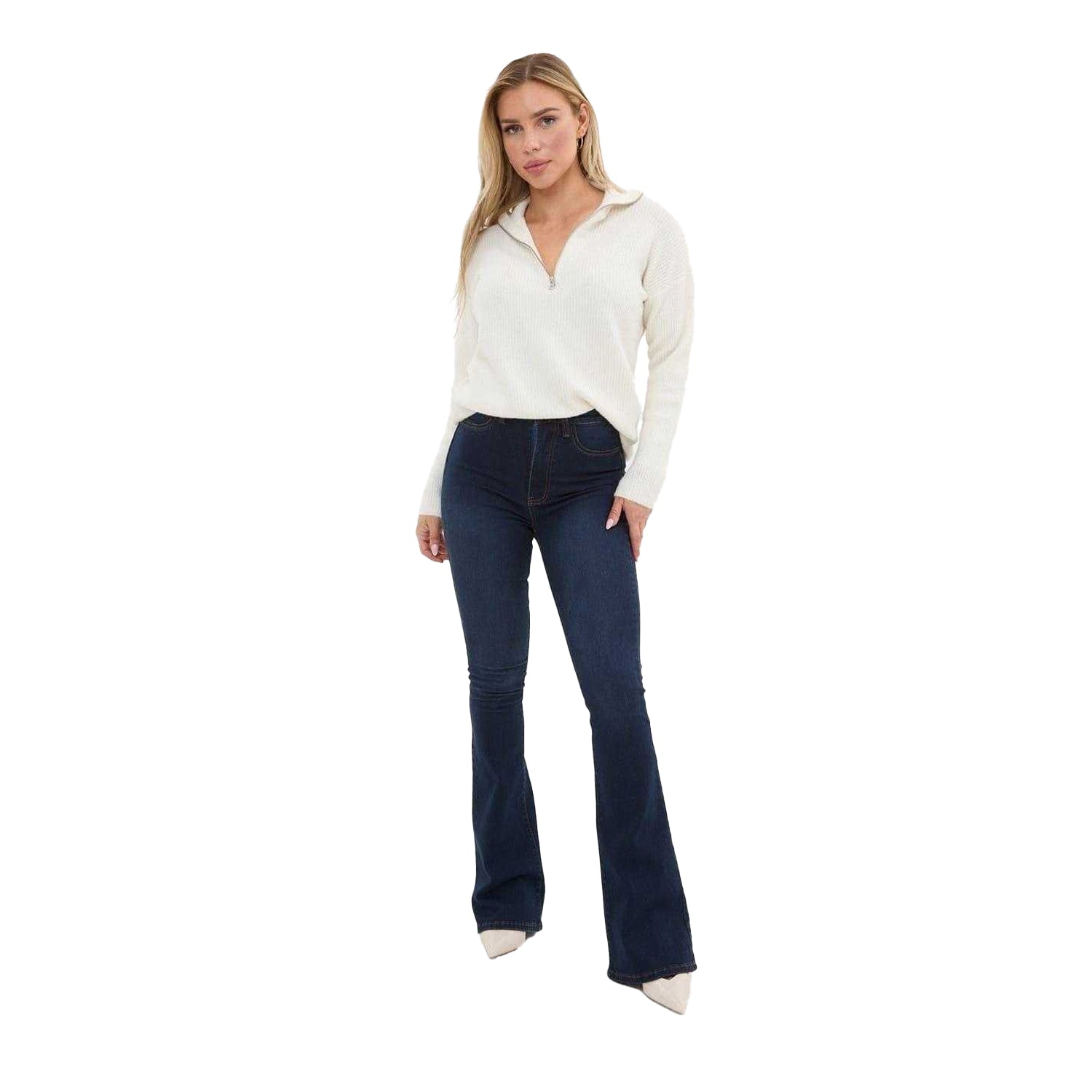 Cream - Lifestyle - I Saw It First Womens-Ladies Zip Neck Jumper