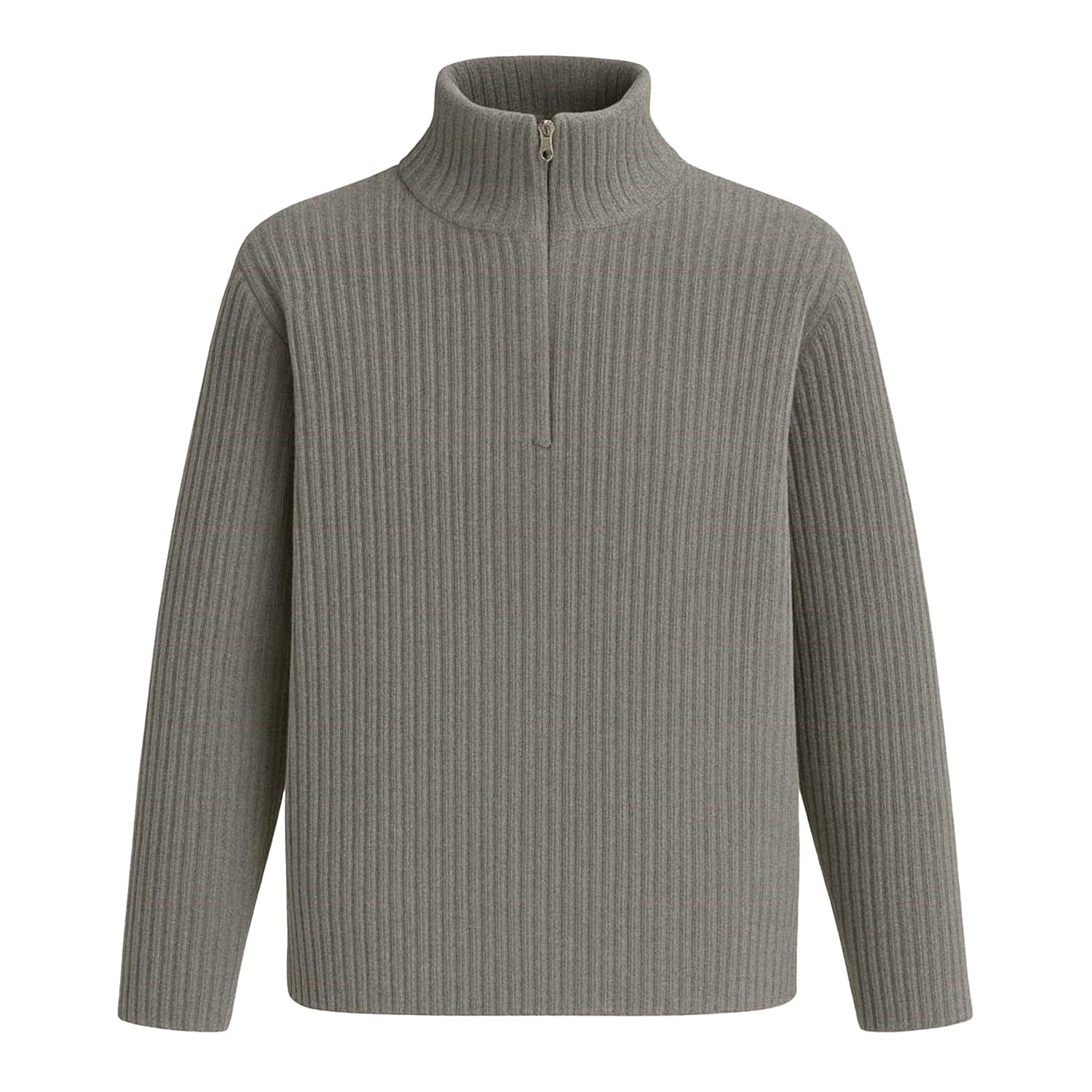 Grey - Front - I Saw It First Womens-Ladies Zip Neck Jumper