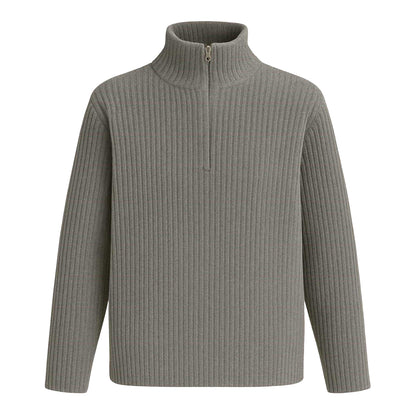 Grey - Front - I Saw It First Womens-Ladies Zip Neck Jumper