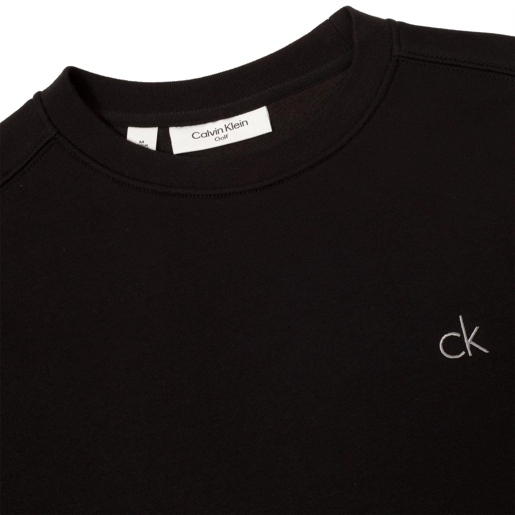 Black - Side - Calvin Klein Mens Embroidered Logo Jumper