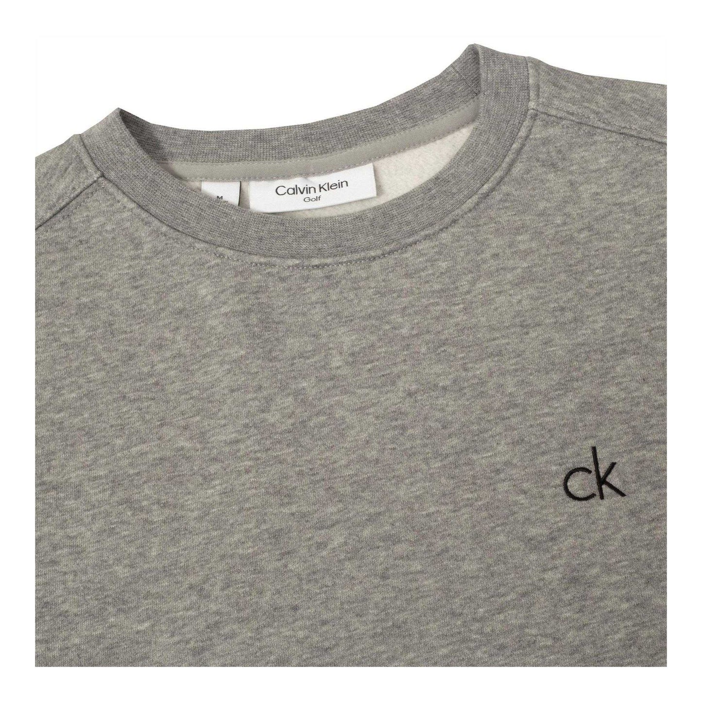 Grey Marl - Side - Calvin Klein Mens Embroidered Logo Jumper