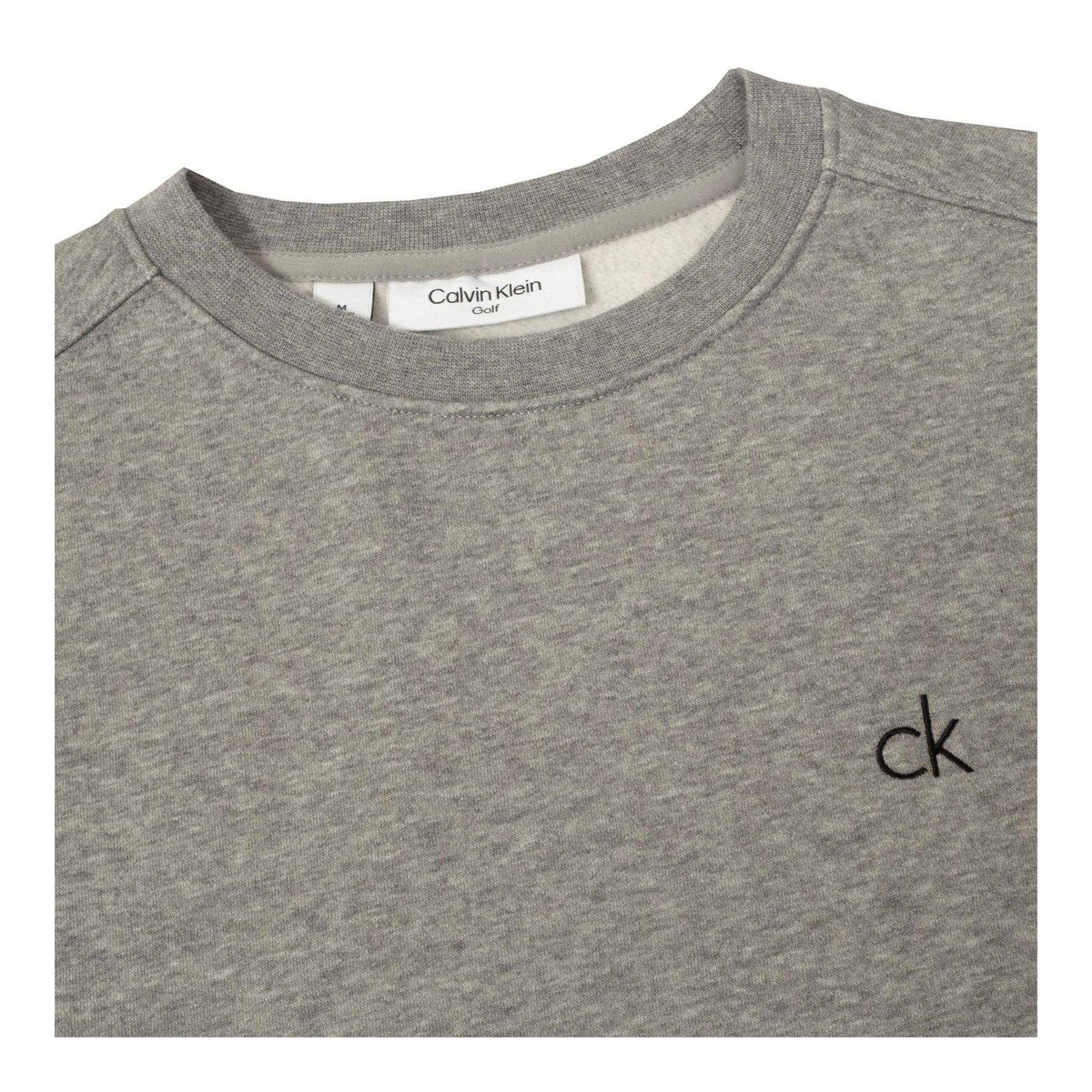 Grey Marl - Side - Calvin Klein Mens Embroidered Logo Jumper