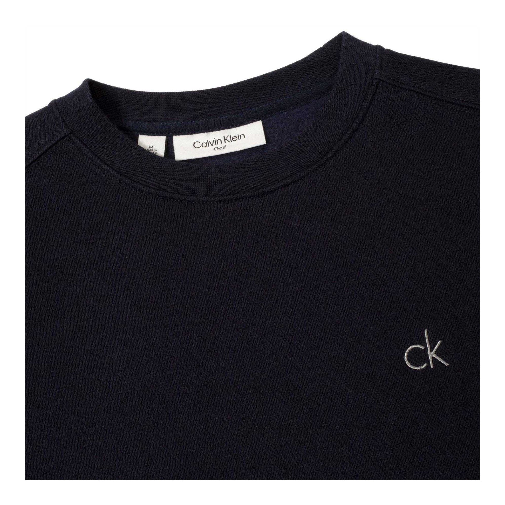 Navy - Side - Calvin Klein Mens Embroidered Logo Jumper