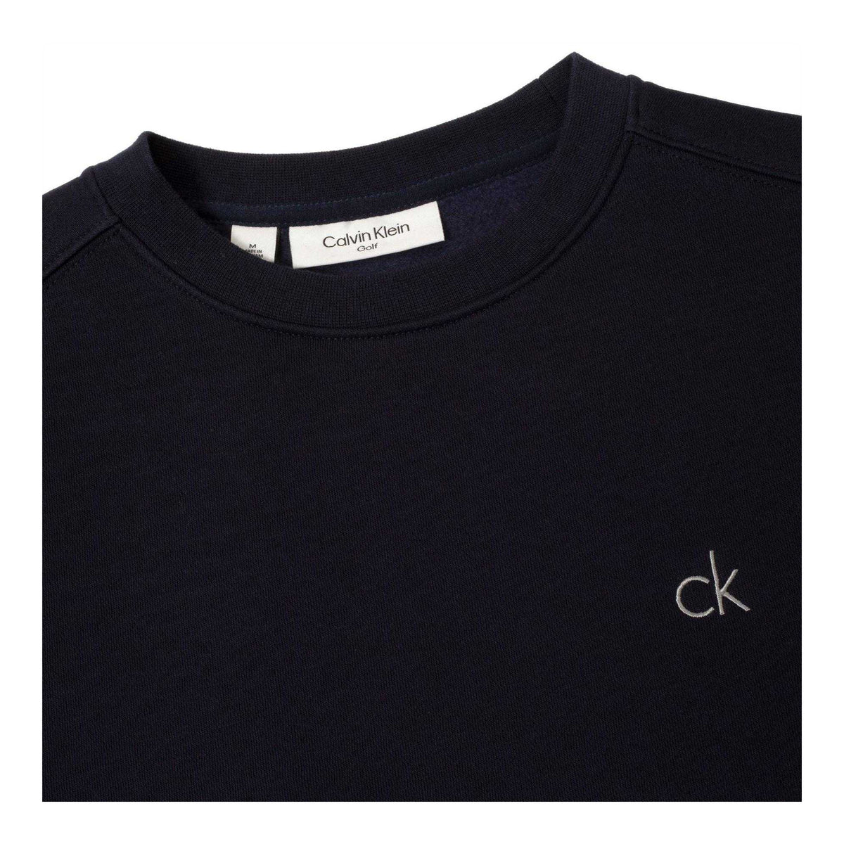 Navy - Side - Calvin Klein Mens Embroidered Logo Jumper
