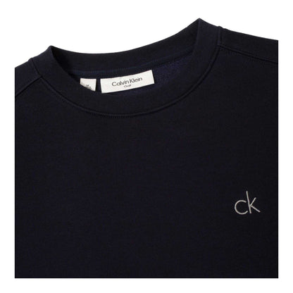 Navy - Side - Calvin Klein Mens Embroidered Logo Jumper