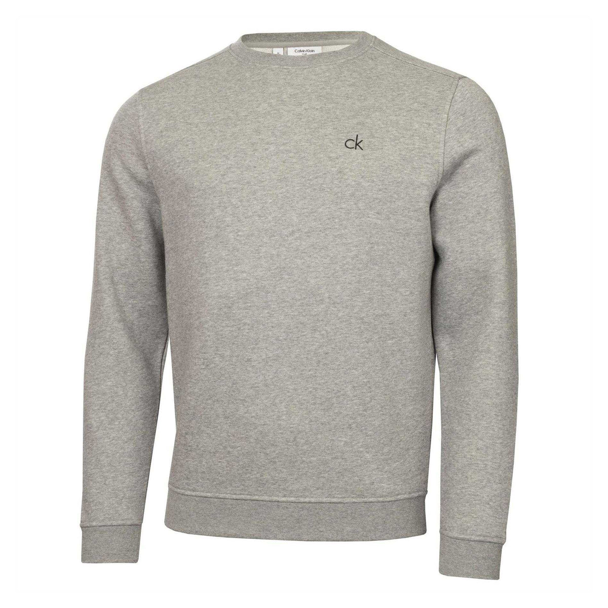 Grey Marl - Front - Calvin Klein Mens Embroidered Logo Jumper